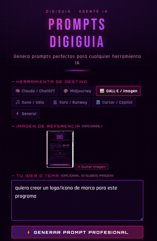 generador de prompts profesionales DigiGuia